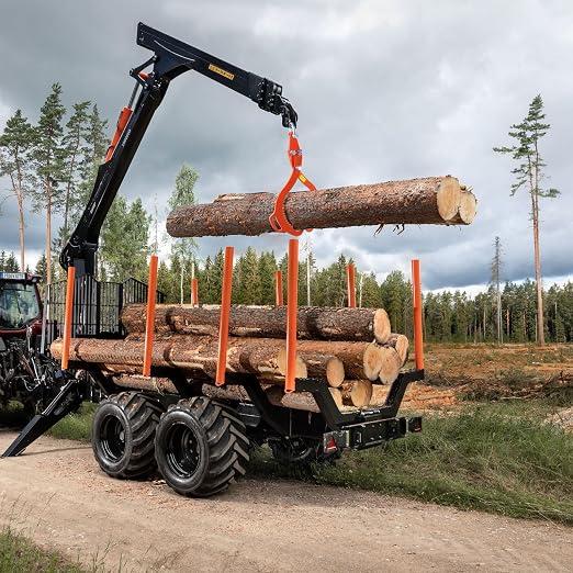 32 Inch Log Lifting Tongs, 2 Serrated Claw Hook Grapple Timber Claw | Heavy Duty Log Grapple, Swivel Logging Tongs, Lumber Skidding, Grapple Timber Tool for Tractors, Trucks, ATVs