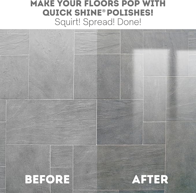 Quick Shine Multi Surface Floor Clean + Polish Mop Kit w/ 3 Reusable Pads & 1-16 oz. Floor Finish | Use Wet + Dry | Hardwood, Luxury Vinyl Plank, Laminate | Safer Choice pH Neutral Formula