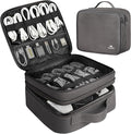 MATEIN Cord Organizer Case with Adjustable Divider, DJ Cable File Bag for Electronic Storage, USB Cable, Charger, Tech Accessories, Shockproof Portable Double Layer Cord Bags, Grey