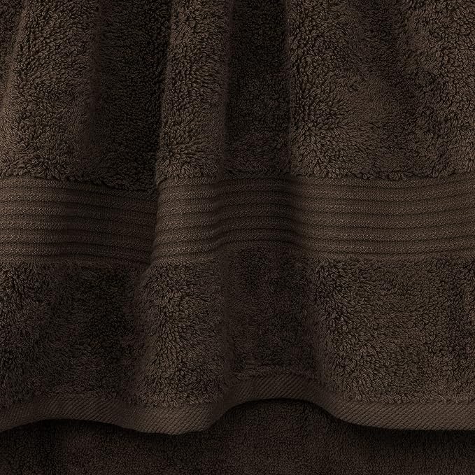 Cotton Paradise 100% Cotton Turkish Towel Set, Soft Absorbent Quick Dry, 6 Piece Towel Set, Chocolate Brown