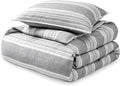 Bare Home Duvet Cover - Extra Long Size Bedding Set - Premium 1800 Super Soft Collection - Lightweight, Cooling - Soft Breathable Duvet Cover (Twin/Twin XL, Stripe - Heathered Charcoal)