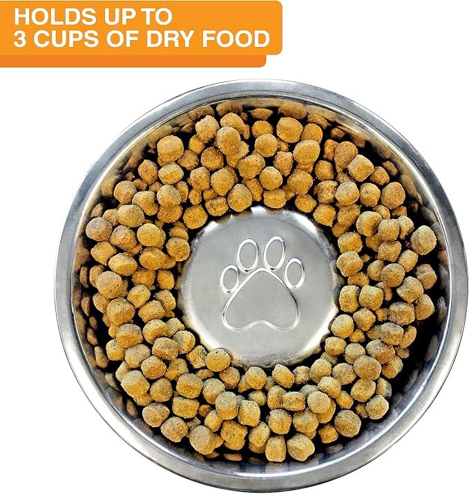 Neater Feeder Deluxe Mess Proof Dog Bowls Elevated for Large Breeds – Made in USA – No Spill Raised Slow Feeder Elevated Dog Bowl Stand, Stainless Steel Food and Water Bowl Set, Cappuccino