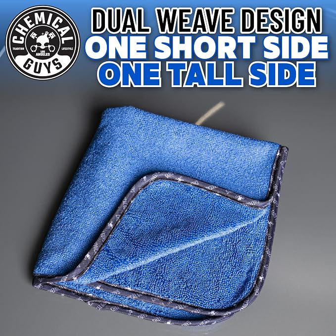 Chemical Guys, Professional Microfiber Towels, 16 x 16 in, Blue, 12 Pack | Ultra-soft, scratch-free towels to buff wax, dry panels and clean glass and interiors, machine washable