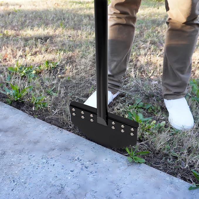 One-Piece 40in Manual Edger Lawn Tool with Spring Steel Blade | Manganese Steel Rubber Handle Border Edger for Landscaping Half Moon Edger for Garden Maintenance