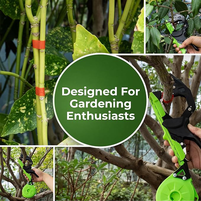Plant Tying Machine Tool with 20 Rolls of Tape – Handheld Garden Tape Gun for Climbing Plant Support, Vines, and Tomatoes – Clips & Ties for Staking and Training Indoor & Outdoor Use