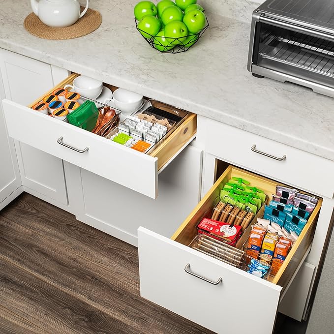 ClearSpace Pantry Organizers and Storage, Cabinet & Kitchen Organizer and Storage - Fridge Organizer, Drawer Organizer and Snack Organizer - Refrigerator and Cupboard Shelf Organizer