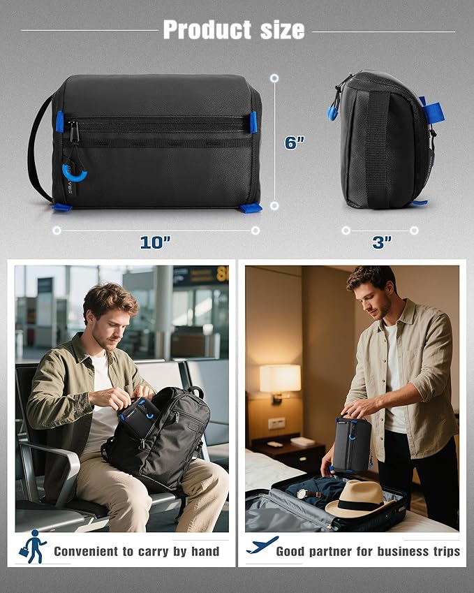 Smasrob Electronics Organizer Travel Case, Tech Bag Charger Pouch, Black | Water Resistant, Elastic Bands, for Cord, Cable, SIM Cards, Phone, Airpods