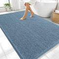 OLANLY Large Bathroom Rugs 70x46, Extra Soft Absorbent Chenille Bath Rugs, Rubber Backing Quick Dry, Machine Washable Bath Mats for Bathroom Floor, Tub and Shower, Home Decor Accessories, Airy Blue