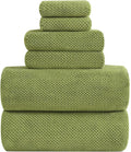 YTYC 39x78 Bath Sheets Set,Towels for Bathroom,Sage Green,6-Pieces | 2 Extra Large Bath Towels, 2 Hand Towels, 2 Washcloths, Super Soft,Highly absorbent,Hanging Loop,80% Polyester