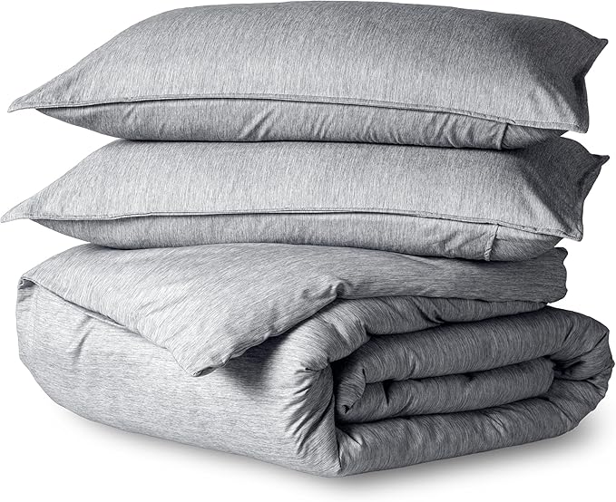 Bare Home Bedding Duvet Cover Oversized King Size - Premium 1800 Super Soft Collection - Lightweight, Duvet Cover - Soft Textured Bedding (Oversized King, Heathered Charcoal)