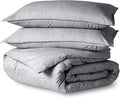 Bare Home Bedding Duvet Cover Oversized King Size - Premium 1800 Super Soft Collection - Lightweight, Duvet Cover - Soft Textured Bedding (Oversized King, Heathered Charcoal)