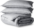 Bare Home Bedding Duvet Cover Queen Size - Premium 1800 Super Soft Collection - Lightweight, Duvet Cover - Soft Textured Bedding (Queen, Heathered Charcoal)