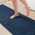 Madison Park Splendor Reversible 100% Cotton Bath Runner, 24 x 72, Navy | Tufted Bathroom Rug, 3000 GSM, Hotel Quality, Luxurious Plush, Medium Pile, Absorbent, Quick Dry, OEKO-TEX, Shower Room Décor