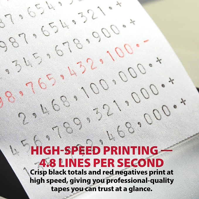 Sharp 12-Digit Print Calculator Desktop Size Adding Machine, Perfect for Everyday Use and Office, Bright, Large Easy-to-Read Numbers on Both The Display and The Two-ColorPrinted Tape (VX-2652H)