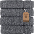 Washcloth Linen Set Premium Original Turkish Cotton, Hotel Quality for Maximum Softness & Absorbency Face Towels for Hand, Kitchen & Cleaning (Grey Washcloths Set)