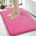 OLANLY Memory Foam Small Bathroom Rugs 24x16, Absorbent Bath Mat, Hot Pink | Soft Quick Dry Bath Mat Rugs, Non-Slip, Machine Washable Mat for Bathroom Floor, Tub and Shower, Home Decor Accessories
