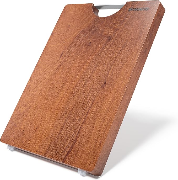 Brosisincorp Sapele Wood Cutting Board One Piece No Glue 15.74"L*11.81"W | Real Solid Whole Single Hardwood, Pre-Oiled Non Toxic No Joint, Reversible Heavy Duty Thick, Edge Grain Without Juice Grooves