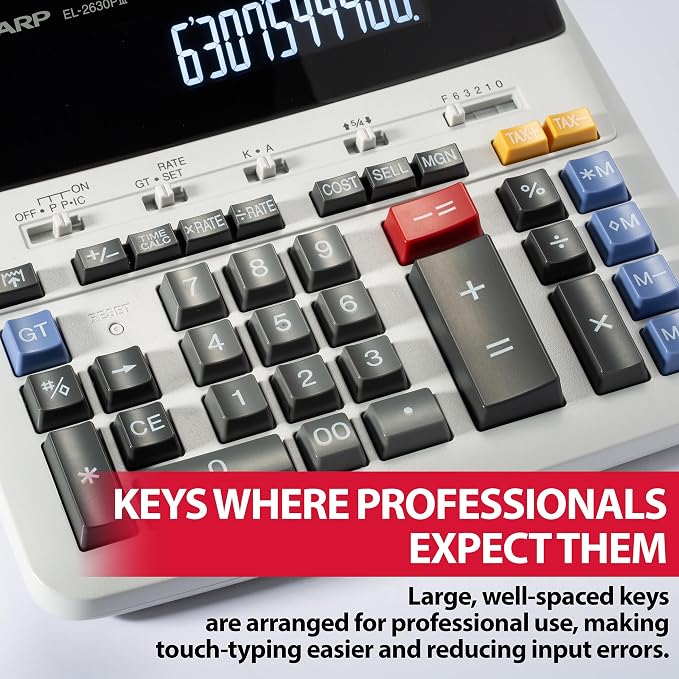 Sharp EL2360PIII Commercial Printing Calculator - 12 Digit Display