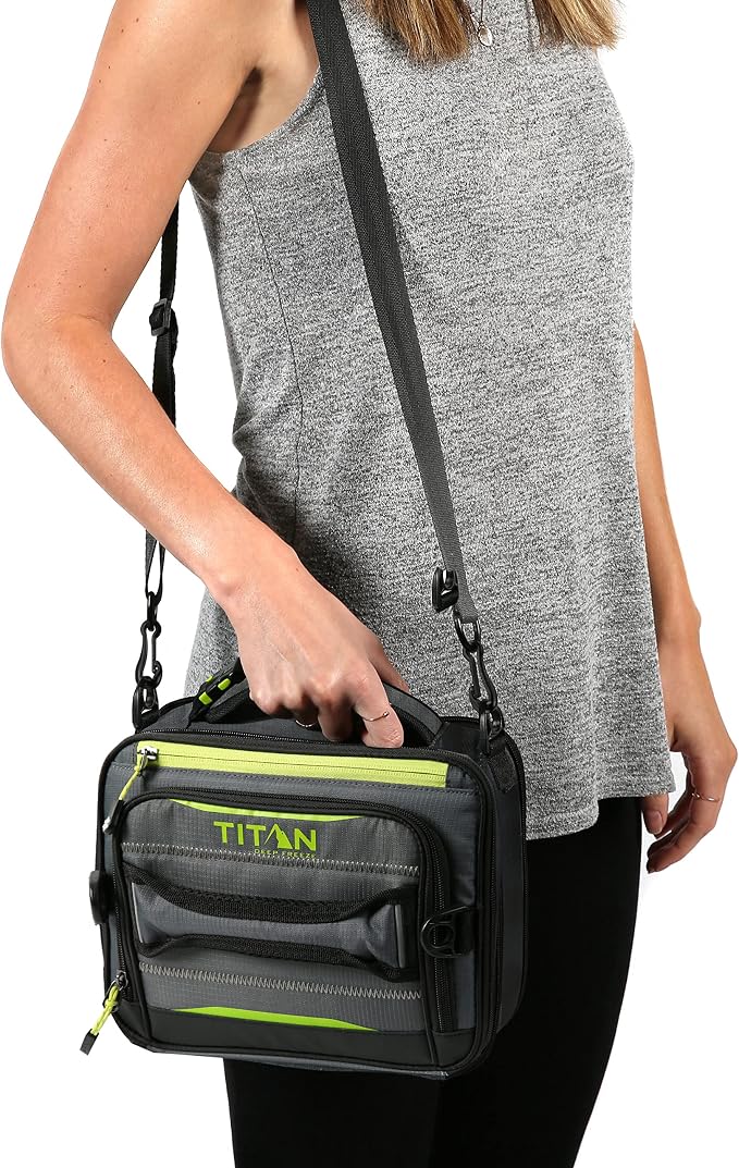 Arctic Zone Titan Deep Freeze Fridge Expandable Insulated Horizontal Lunch Pack, Grey | Durable, insulated lunch bag with leak proof, easy clean lining, keeps food fridge cold up to 6 hours, for adults and kids