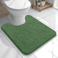 OLANLY Toilet Rugs U-Shaped 20x20, Extra Soft Absorbent Chenille Contour Bathroom Rugs for Toilet, Dry Quickly, Machine Washable, Non-Slip Bath Mat, Olive Green