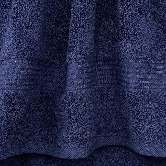Cotton Paradise Hand Towels for Bathroom, 100% Cotton Turkish 4 Piece Hand Towel Set, Soft Absorbent Face Towels, Navy Blue Hand Towels