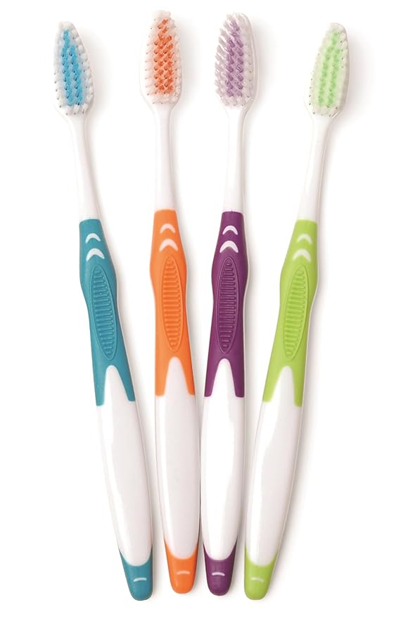 FRESHMINT Individually Wrapped Bulk Premium Toothbrushes (144 Pack), Oversized Easy Grip Handle, Soft Multi Color Nylon Bristles, Perfect for Travel, Hotel, Donation. Toothpaste Sold Separately.