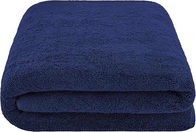 Cotton Paradise 100% Cotton Turkish Towel, Soft Absorbent Quick Dry, 40x80 Oversized Bath Sheet Towel, Navy Blue