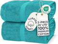 Chakir Turkish Linens 2 Piece Large Bath Sheets, 100% Cotton Luxury Turkish Towels for Bathroom, Soft Absorbent Oversized Bath Towels, 35 x 70 Inches, Aqua