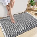 Smiry Waffle Bath Mat 30x20, Extra Soft Absorbent Bathroom Rugs, Non Slip Machine Washable Quick Dry Bath Rugs for Bathroom Floor, Tub, Shower, Home Decor Accessories, Darkgrey & Cream