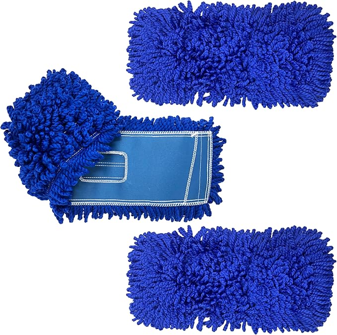 Kleen Handler 18 inch Microfiber Dust Mop | Small Washable Commercial Mop Head Replacement, Pack of 3