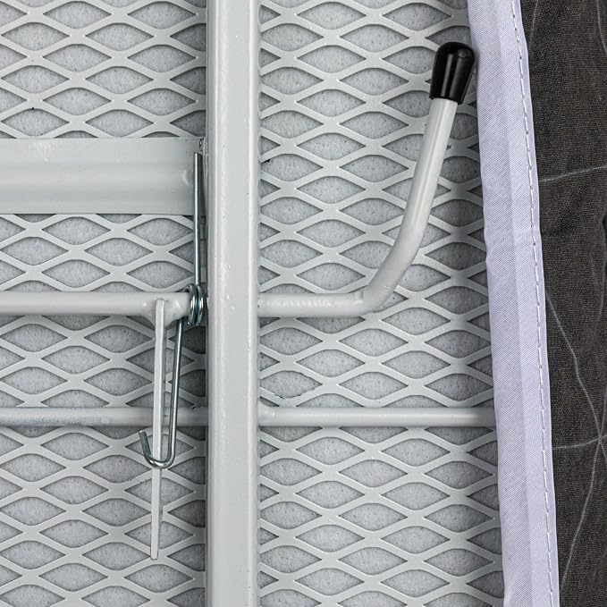 Household Essentials Over The Door Ironing Board, Space Saving Fold Down Ironing Board for Small Spaces, Apartments & Laundry Rooms – Compact Hanging with Easy Pull-Down Design, White & Black