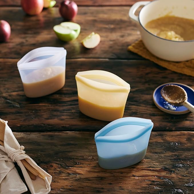 Stasher Premium Reusable Silicone Food Storage Bowl, Blue, 1-Cup | Food-Safe Silicone, Freezer, Sous Vide, Microwave, Dishwasher, Oven Safe, Meal Prep, Lunch Container, BPA-Free, Eco-Friendly