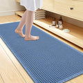 Smiry Waffle Bath Mat 60x24, Extra Soft Absorbent Bathroom Rugs, Non Slip Machine Washable Quick Dry Bath Rugs for Bathroom Floor, Tub, Shower, Home Decor Accessories, Blue