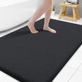 Smiry Memory Foam Bath Mat 45x27, Extra Soft and Absorbent Bathroom Mats, Non Slip Washable Carpet for Floor, Shower and Tub, Black