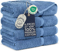 Towel Bazaar 4-Piece Bath Towel Set, Cotton Turkish Towels, 27x54 Luxury Towel Super Soft and Absorbent, Perfect Use for Bathroom, Shower Towels - Wedgewood