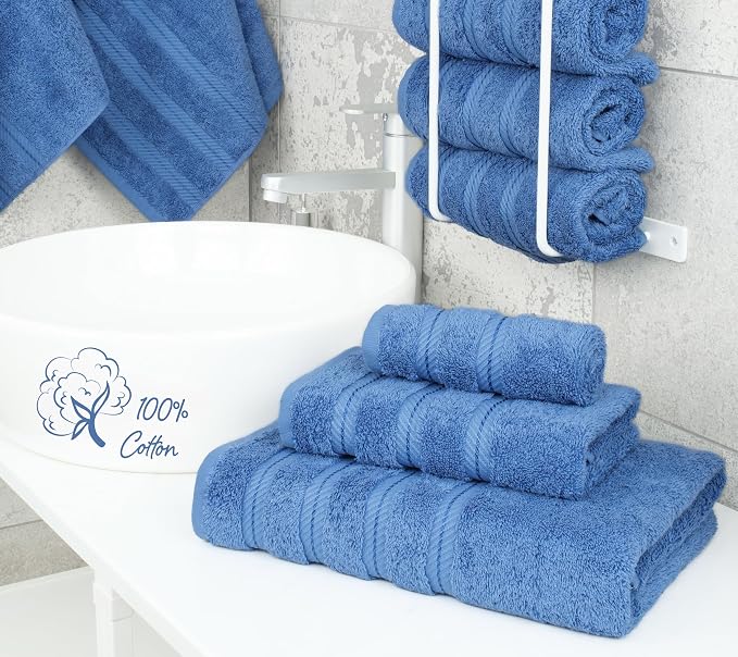 American Soft Linen 100% Cotton Luxury Turkish Towels, 3 Piece Towel Set | Soft Absorbent Quick Dry OEKO Tex Standard 100 Certificated Durable Machine Washable Breathable Premium Hotel Quality