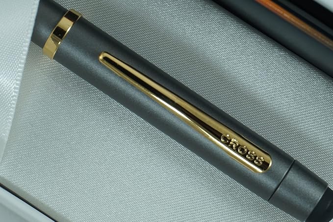 Cross Tech3+ with Sophisticated Brushed diamond pattern finish Barrel & interchangeable cap tops, Multi-function Pen - 0.5 MM Lead Pencil, Black & Red Ink Refills in One Pen. (Gray)