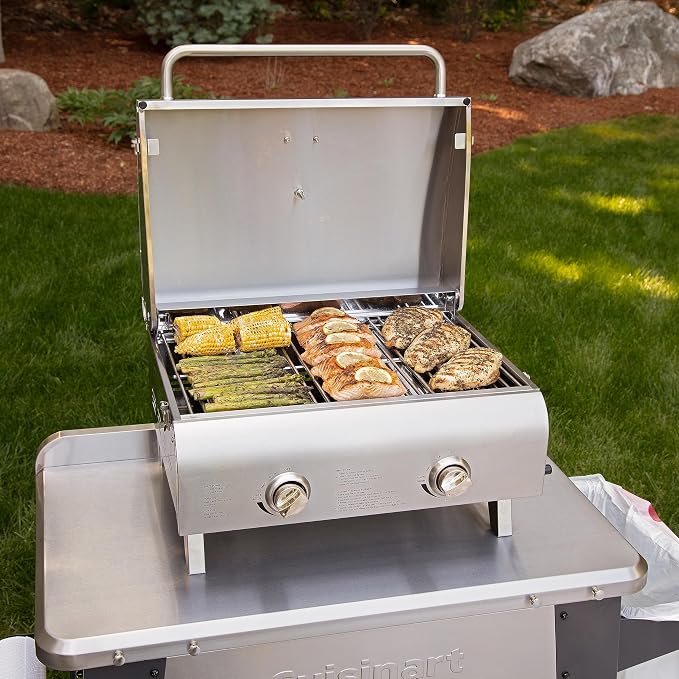 Cuisinart Outdoor Gas Grill, 2000 BTU, Portable, 2-Burner
