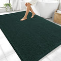 OLANLY Large Bathroom Rugs 70x46, Soft Absorbent Chenille Bath Rugs, Rubber Backing Quick Dry, Machine Washable Bath Mats for Bathroom Floor, Tub and Shower, Home Decor Accessories, Blackish Green