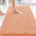 OLANLY Bathroom Rugs 30x18, Extra Soft Absorbent Chenille Bath Rugs, Rubber Backing Quick Dry, Machine Washable Bath Mats for Bathroom Floor, Tub and Shower, Home Decor Accessories, Peach