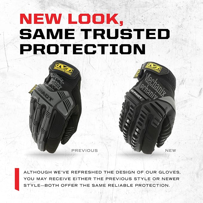 Mechanix Wear M-Pact Impact Resistant Work Gloves - Durable Safety Gloves for Men - Touchscreen Capable - Machine Washable - Breathable - XXX-Large - Black