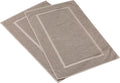 HILLFAIR 900 GSM Cotton Rug Bath Mats Pack of 2 (21x34 Inches), Absorbent Machine Washable Bath Mat for Hotel Spa Tub & Shower, Non Slip Floor Mat, Bathroom Decor Accessories: Stone