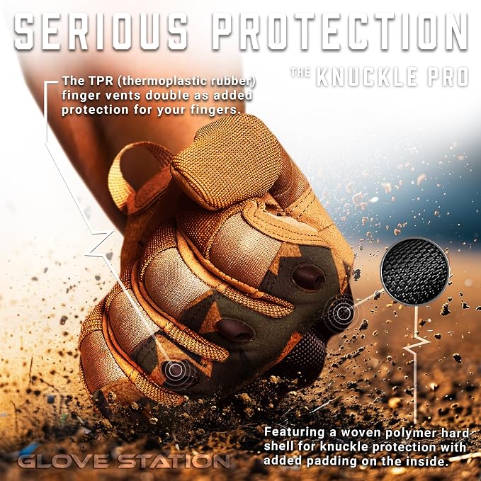 Glove Station Hard Knuckle Utility Gloves, Touchscreen, THKFF, Comfort, Large