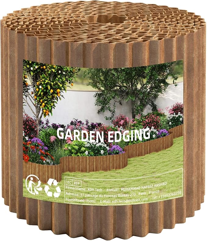 Garden Lawn Edging and Landscape Border - 6" x 40' Corrugated Metal Garden Edging, for DIY Flower Beds, Lawns & Landscaping (Real Rust)
