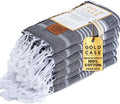 Gold CASE Turkish Hand Towels for Bathroom Set of 6 – 20 x 40'' – 100% Cotton Bathroom Hand Towels – LYCIA Towel for Spa, Face, Tea & Dishcloth – Decorative Cloth – Black