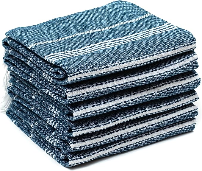 HAVLULAND Turkish Beach Towels, Set of 12, Oversized 72"x40" - Teal | Soft Hammam Peshtemal, Sand Free, Quick-Dry, Absorbent Bath Towel | Lightweight & Compact for Travel, Pool, Gym, Spa