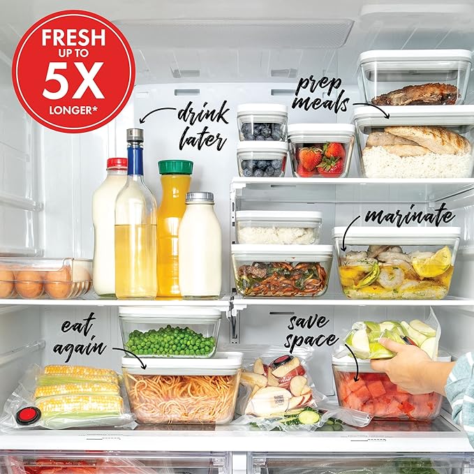 ZWILLING Fresh & Save 2-Piece Small Glass Vacuum Sealer Food Storage Containers with Airtight Lids