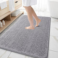 OLANLY Large Bathroom Rugs 59x35, Extra Soft Absorbent Chenille Bath Rugs, Rubber Backing Quick Dry, Machine Washable Bath Mats for Bathroom Floor, Tub and Shower, Home Decor Accessories, Grey