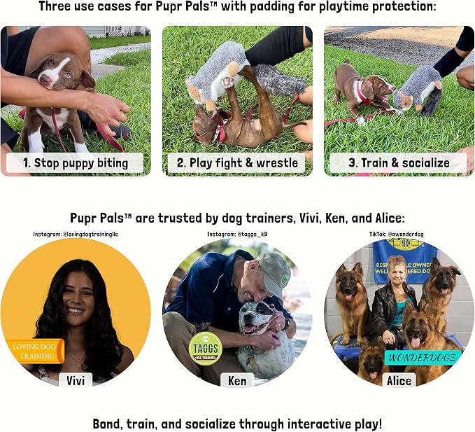 Milunova Pupr Pals Dog Toy Puppet with Tough Padding for Safe Interactive Play, Protection to Stop Puppy Biting Hands; for Boredom-Busting Training and Exercise