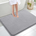 OLANLY Thick Memory Foam Large Bathroom Rug 40x32, Absorbent Bath Mat, Grey | Soft Quick Dry Bath Mat Rugs, Non-Slip, Machine Washable Mat for Bathroom Floor, Tub and Shower, Home Decor Accessories